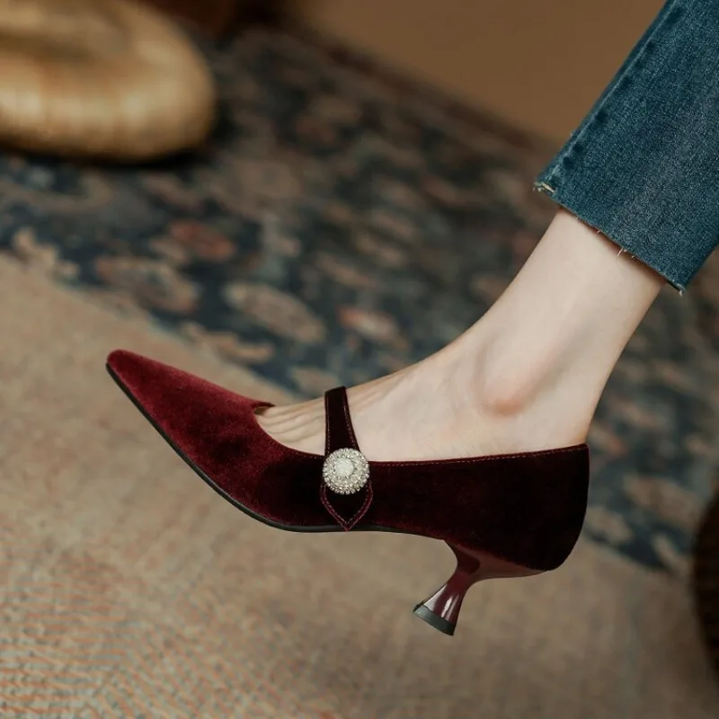 Wine Red Pointed Toe Mary Jane - Boots review and price