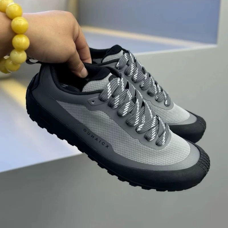 Solid Tone Anti Slip Men Low T - Knit Fabric Lace Up Sneakers review and price