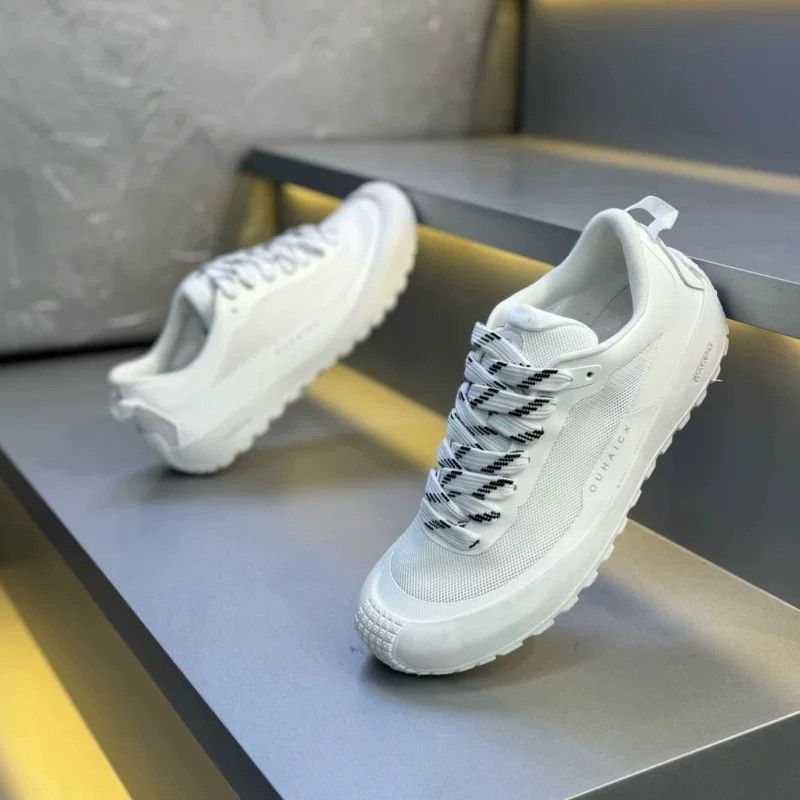Solid Tone Anti Slip Men Low T - Knit Fabric Lace Up Sneakers review and price