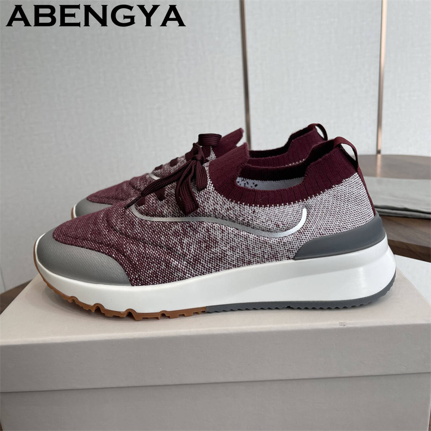 Men New Multicolour Knitted lo - Knit Fabric Lace Up Sneakers review and price