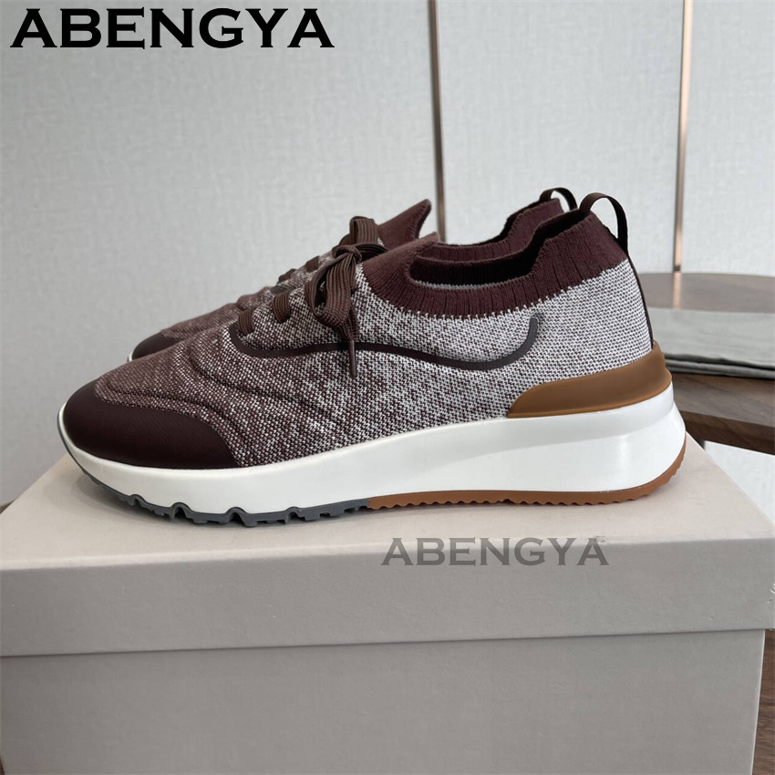Men New Multicolour Knitted lo - Knit Fabric Lace Up Sneakers review and price