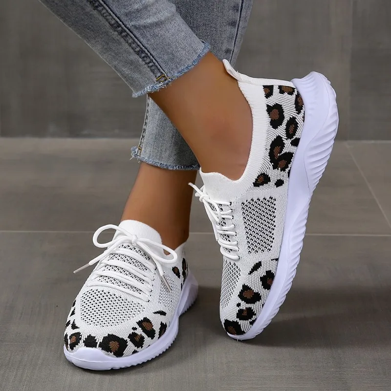 New Summer Women's Knitted Mes - Knit Fabric Lace Up Sneakers review and price